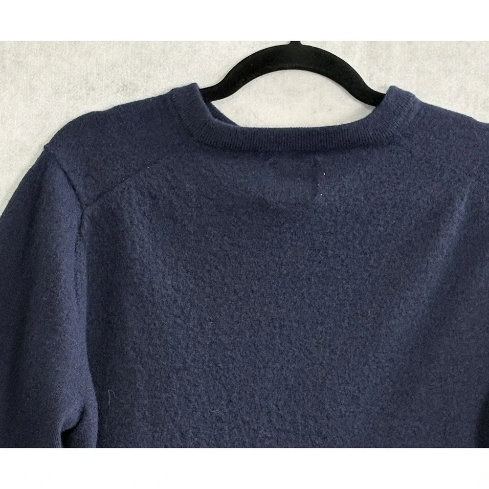 UNTUCKIT Men Frappato Shark Merino Wool Pullover Sweater Sz XL Navy Blue 4-9